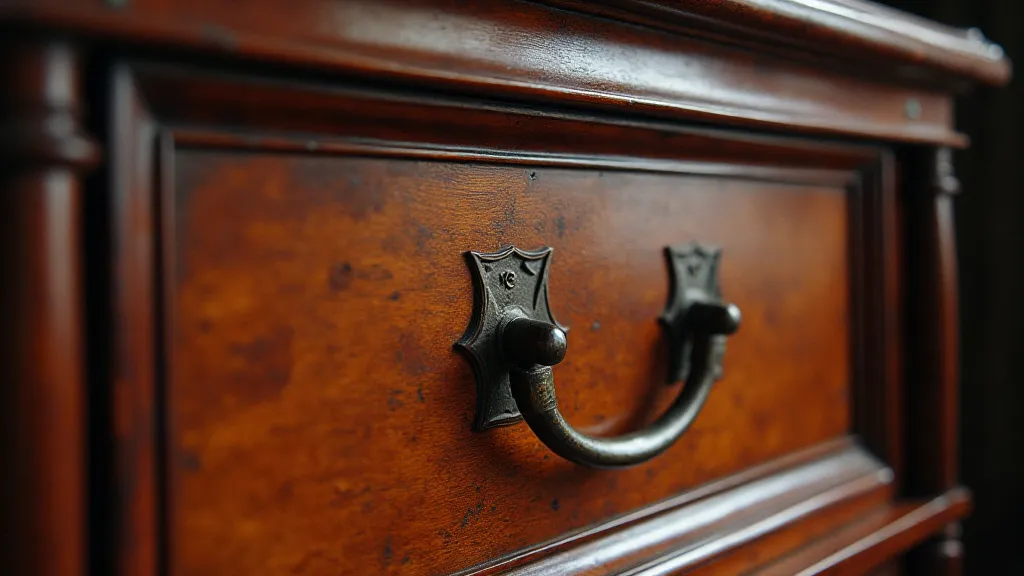 Antique mahogany phonograph cabinet with a slightly hazy finish