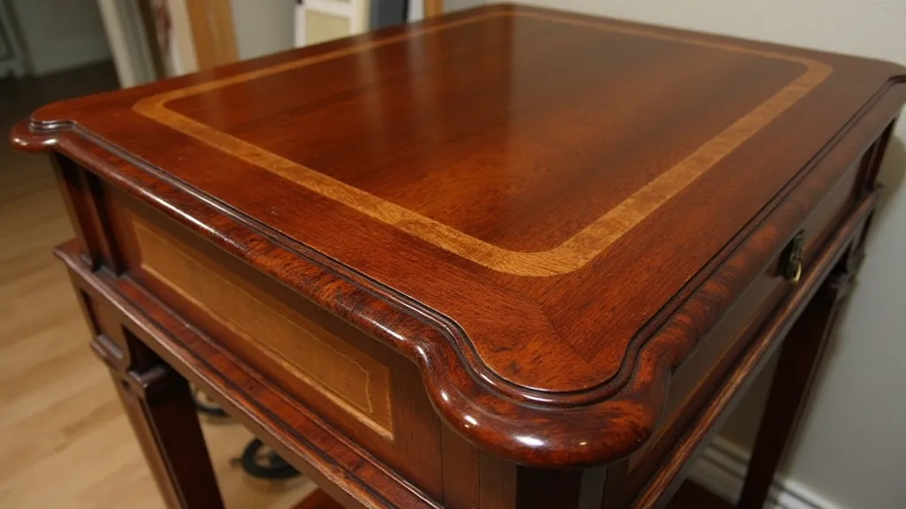 Antique mahogany phonograph cabinet with a warm, rich shine