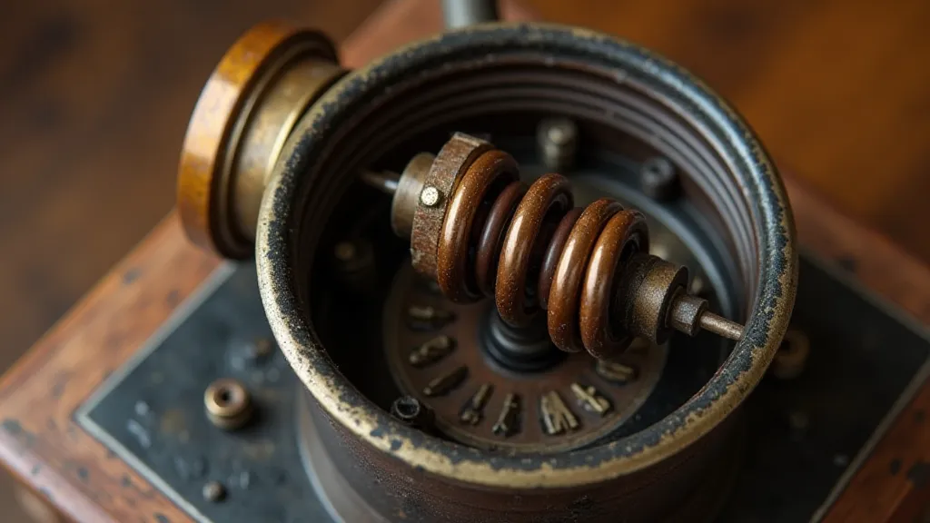 Dismantled phonograph motor showing components