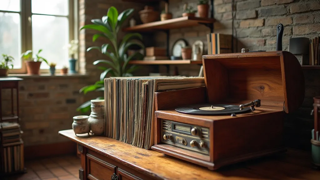 Phonograph in a room