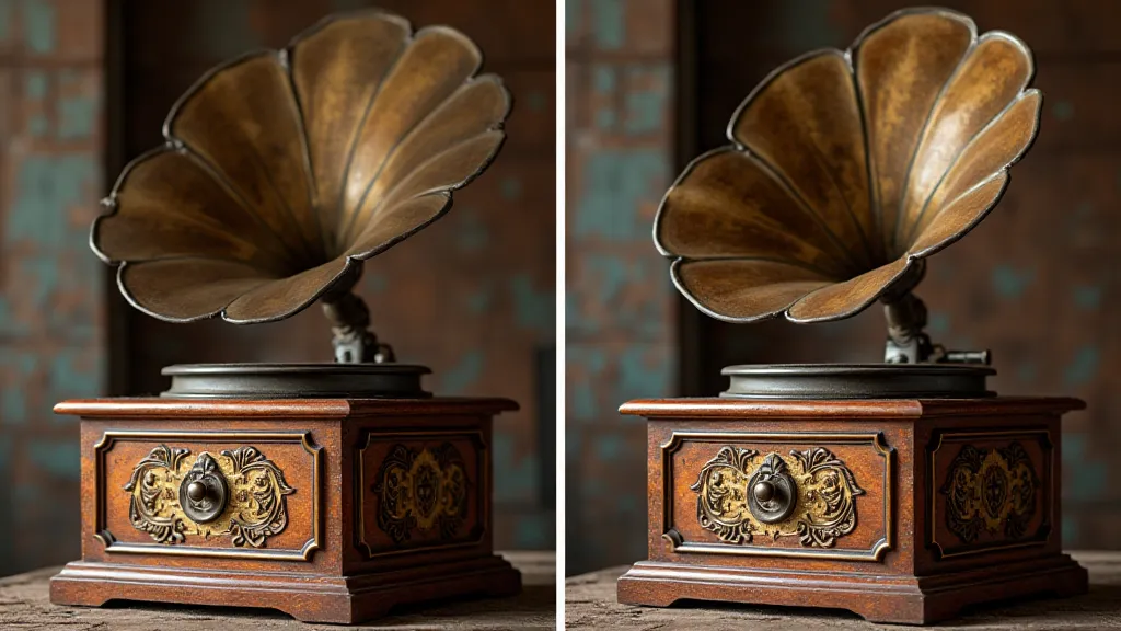 Restored decal on a phonograph